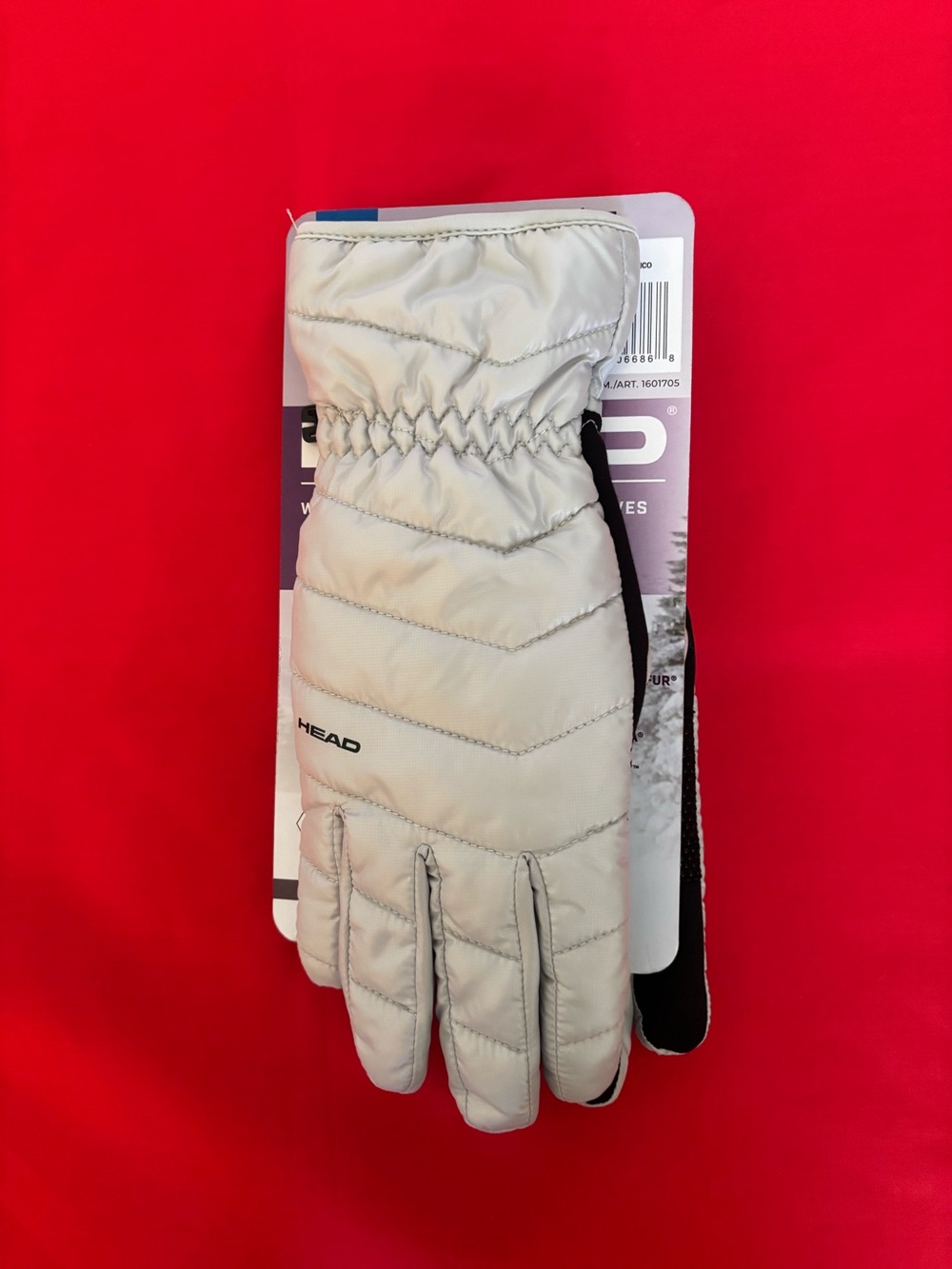 HEAD Women's Waterproof Hybrid Gloves in Black and Light Gray